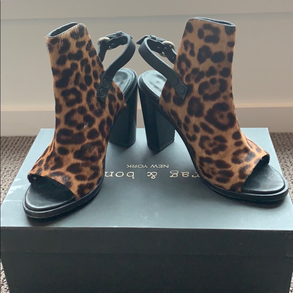 Rag & Bone Leopard Print Heeled Sandals